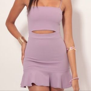 Lucy in the Sky ruffle cutout dress purple